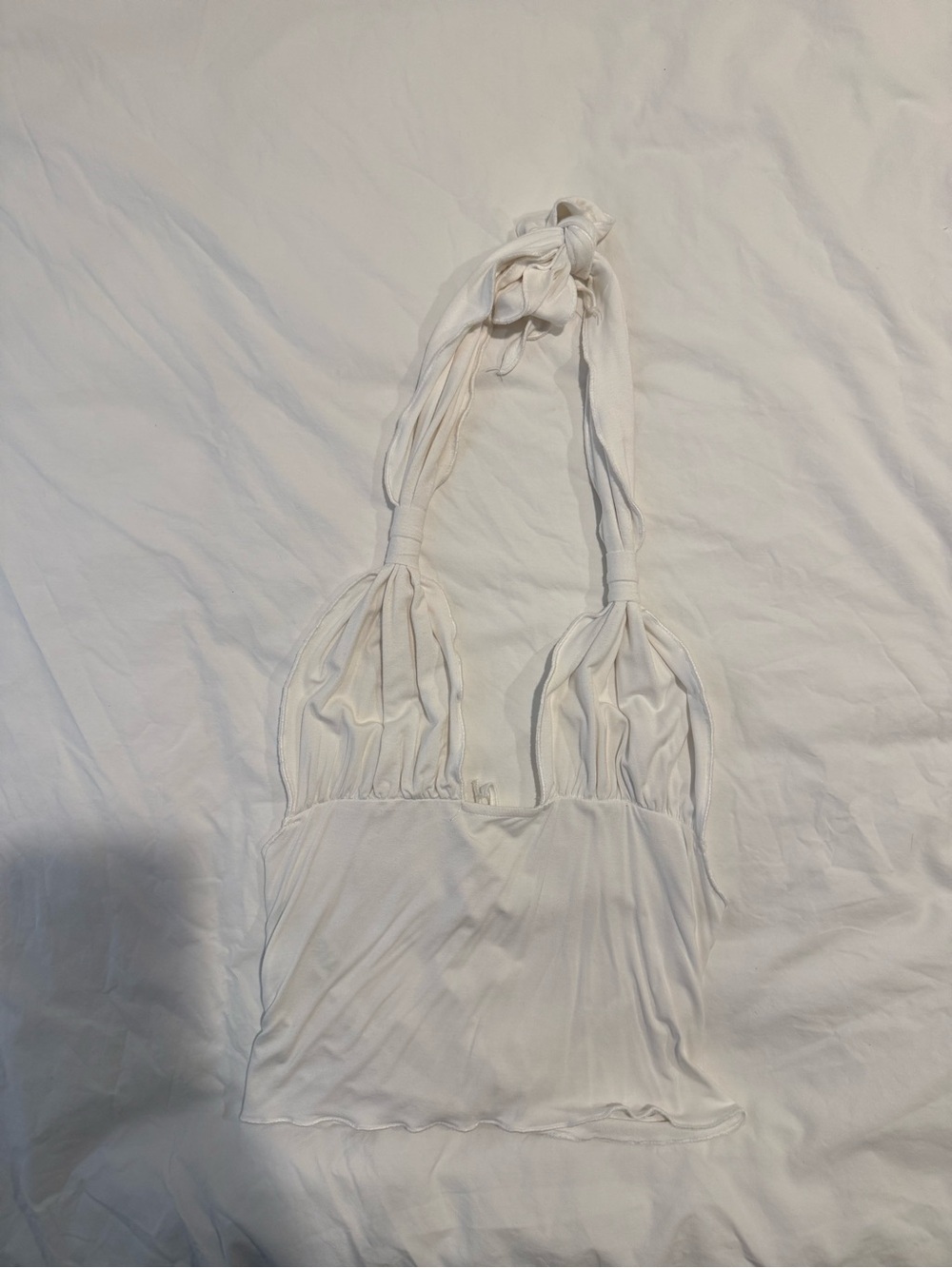 I.AM.GIA White Halter Crop Top